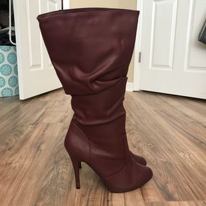 Shoe Dazzle Burgundy Pandora Size 10 Heeled Boot